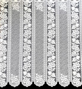 ELEGANCKA PANELOWA   ZAZDROSTKA Z ŻAKARDU W SUBTELNYM KOLORZE ECRU Z PRZEPIĘKNYM MOTYWEM KWIATOWYM WYSOKOŚĆ 90 CM PRODUCENT POLONTEX CZĘSTOCHOWA