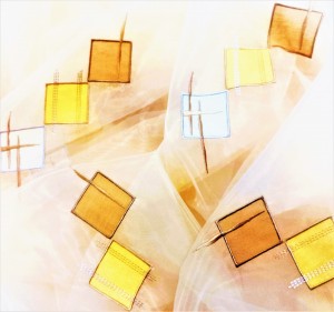 PEŁNA UROKU ORGANTYNA PREMIUM TŁO KOLOR BEŻOWY Z HAFTOWANYM WZOREM GEOMETRYCZNYM W PASTELOWYCH BARWACH Z POŁYSKIEM GLAMOUR  WYSOKOŚĆ 280 CM PRODUCENT CHEMEKS PORAJ