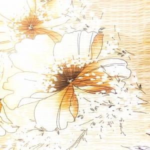 POSZEWKA JASIEK WZÓR DUŻE KWIATY W BEŻOWEJ TONACJI TKANINA KORA BAWEŁNA