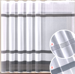 EFEKTOWNA FIRANA Z BIAŁEGO ŻAKARDU Z ORYGINALNYMI SZLAKAMI W POSTACI DELIKATNEJ BIAŁEJ SIATECZKI WYSOKOŚĆ 160 CM PRODUCENT HAFT KALISZ