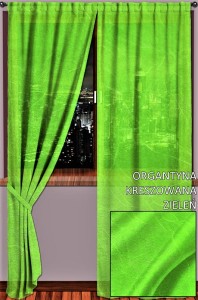 EFEKTOWNA ORGANTYNA KRESZOWANA W PRZEPIĘKNYM ZIELONYM KOLORZE DÓŁ WYKOŃCZONY OŁOWIANKĄ WYSOKOŚĆ 280 CM