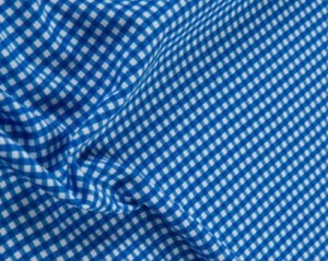 TKANINA Z IMPREGNACJĄ PLAMOODPORNĄ OBRUSOWO  ZASŁONOWA WZÓR KRATKA BIAŁO NIEBIESKA  SZEROKOŚĆ 170 CM PRODUCENT CHEMEKS PORAJ