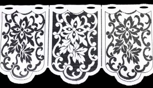 SUBTELNA ZAZDROSTKA PANELOWA ŻAKARD KOLOR BIAŁY ORYGINALNY WZÓR WYSOKOŚĆ 35 CM PRODUCENT POLONTEX CZĘSTOCHOWA