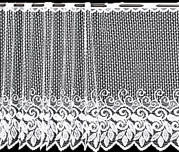 PIĘKNA ORYGINALNA ZAZDROSTKA ŻAKARD RETRO VINTAGE Z MISTERNIE ZDOBIONYM DOŁEM KOLOR BIAŁY WYSOKOŚĆ 60 CM PRODUCENT POLONTEX CZĘSTOCHOWA