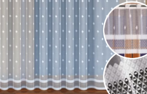 EFEKTOWNA ZAZDROSTKA Z BIAŁEGO ŻAKARDU Z PIĘKNYM WYKOŃCZENIEM W POSTACI MISTERNEGO ORNAMENTU WYSOKOŚĆ 35 CM 45 CM 90 CM PRODUCENT HAFT KALISZ