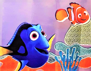 FIRANKA ŻAKARDOWA MOTYW DZIECIĘCY RYBKA NEMO WYSOKOŚĆ 160 CM PRODUCENT POLONTEX CZĘSTOCHOWA