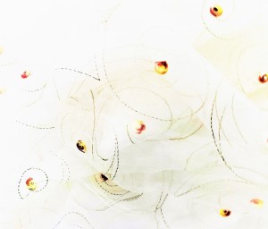 DELIKATNA I ZWIEWNA ORGANTYNA Z SUBTELNYM WZOREM W STONOWANYCH BARWACH NA BIAŁYM TLE WYSOKOŚĆ 280 CM PRODUCENT POLONTEX CZĘSTOCHOWA